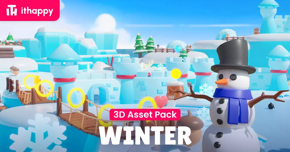 Location 3 Winter - Low Poly 3D Models Pack